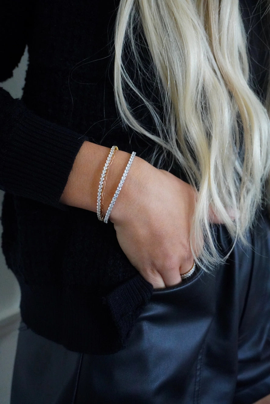 Stretchy Tennis Bracelet Gold