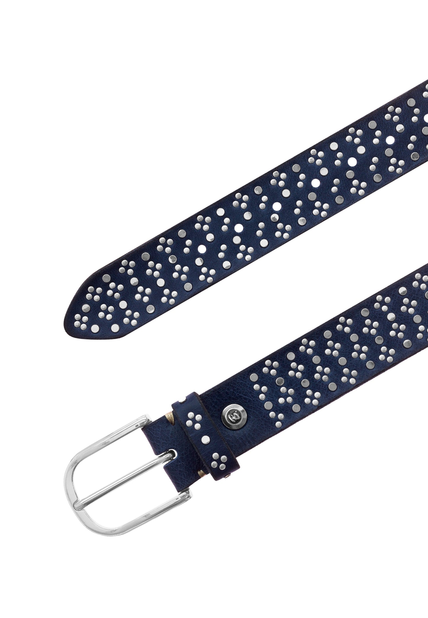 Blue Stud Leather Belt