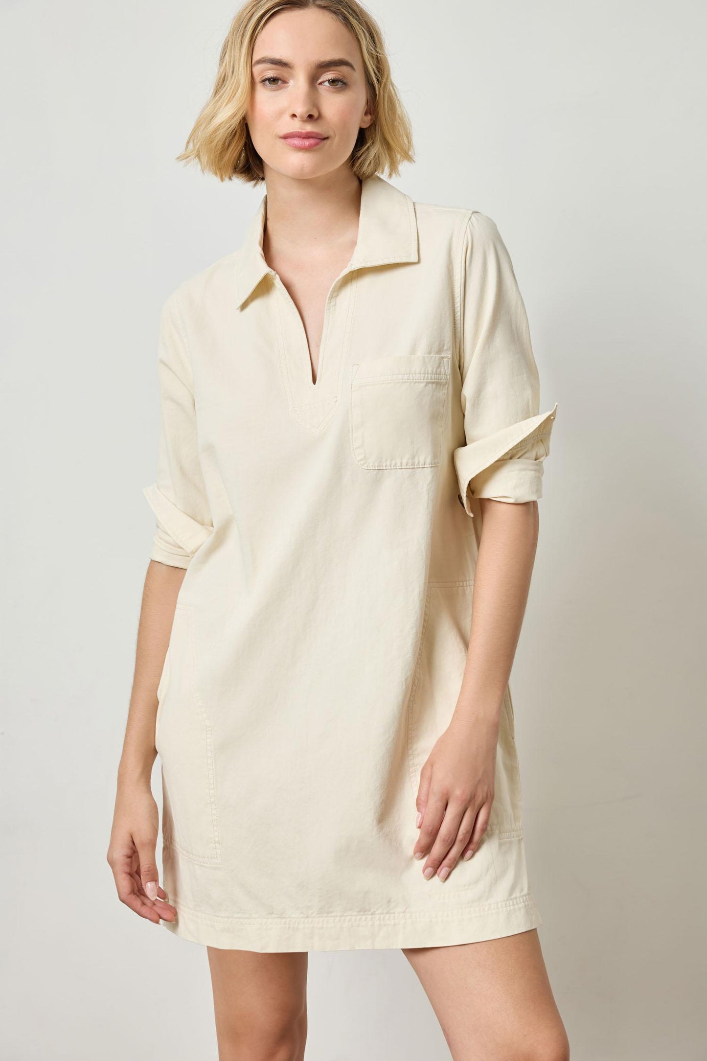 Split Neck Collared Dress