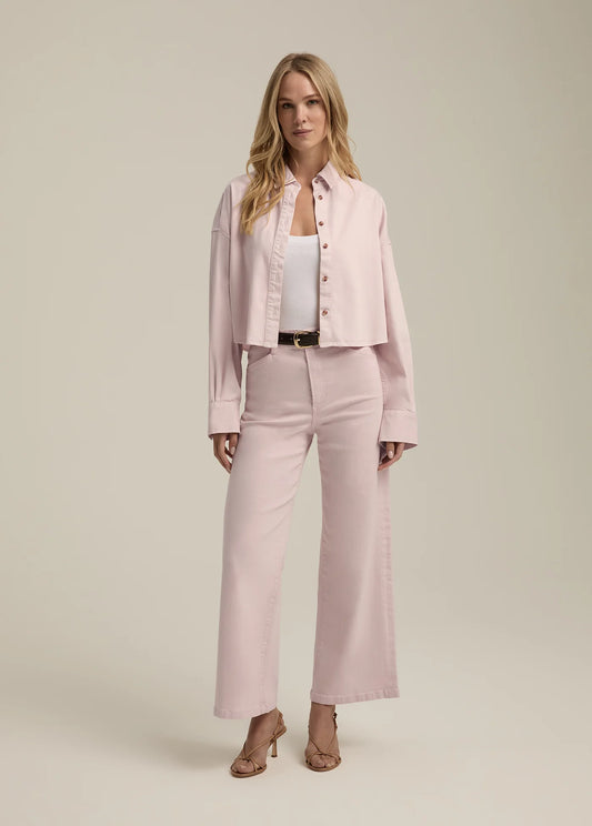 The Mischa High Rise Wide Leg Jean Pale Pink