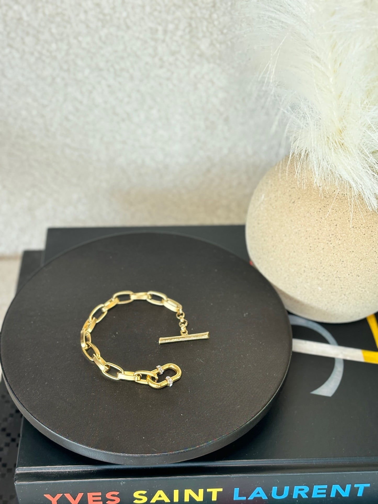 Chain Link Bracelet with Diamond Detail