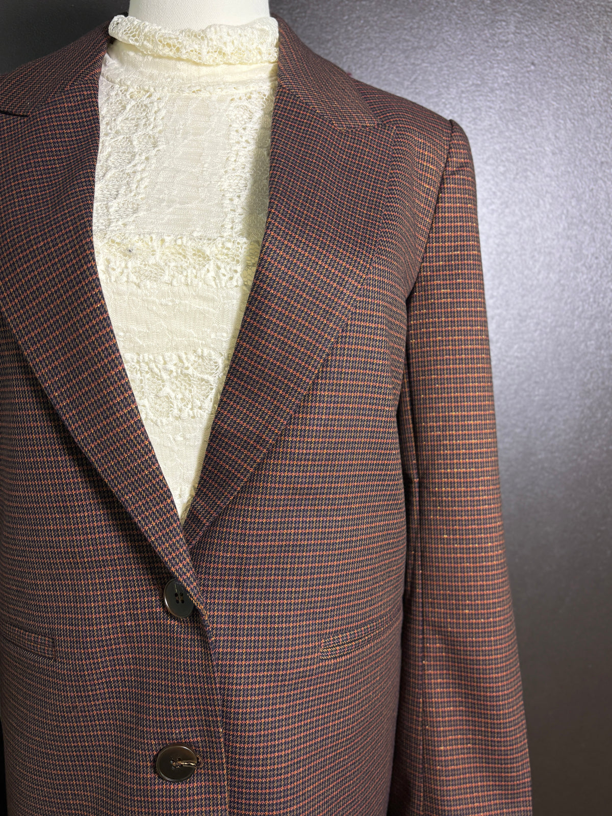Brown and Orange checked Blazer