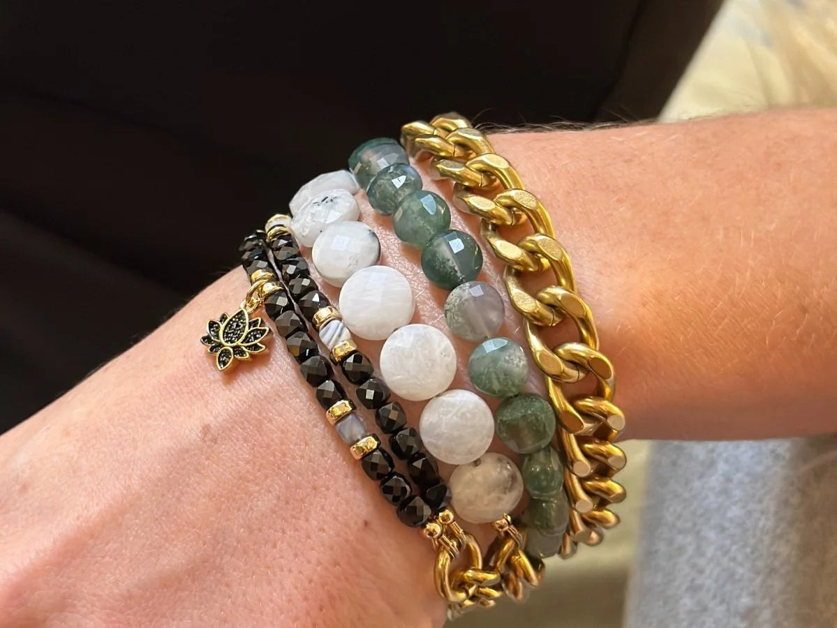 RN Moss Agate Narrow Bracelet