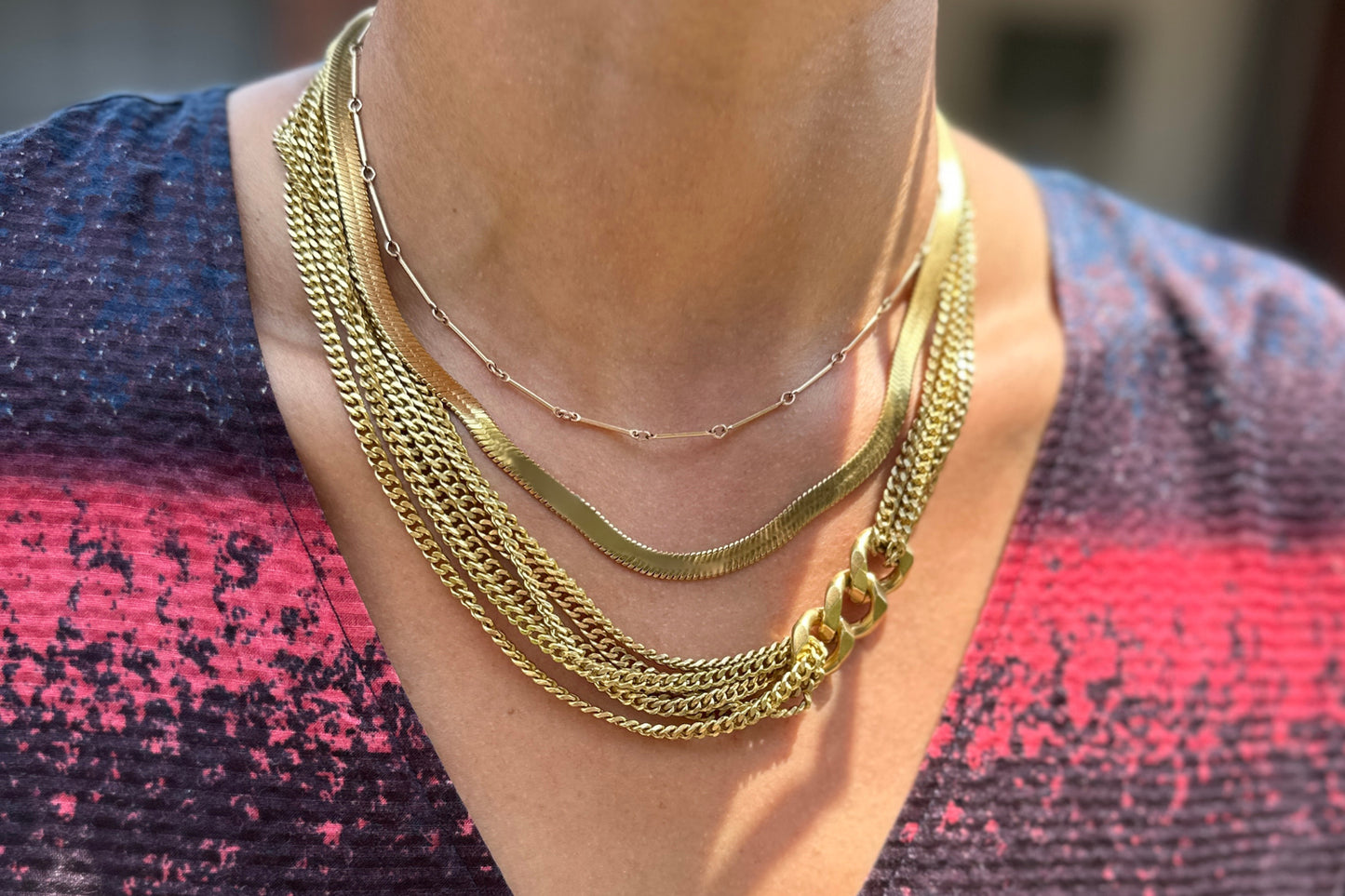 RN Link Asymmetrical Statement Necklace