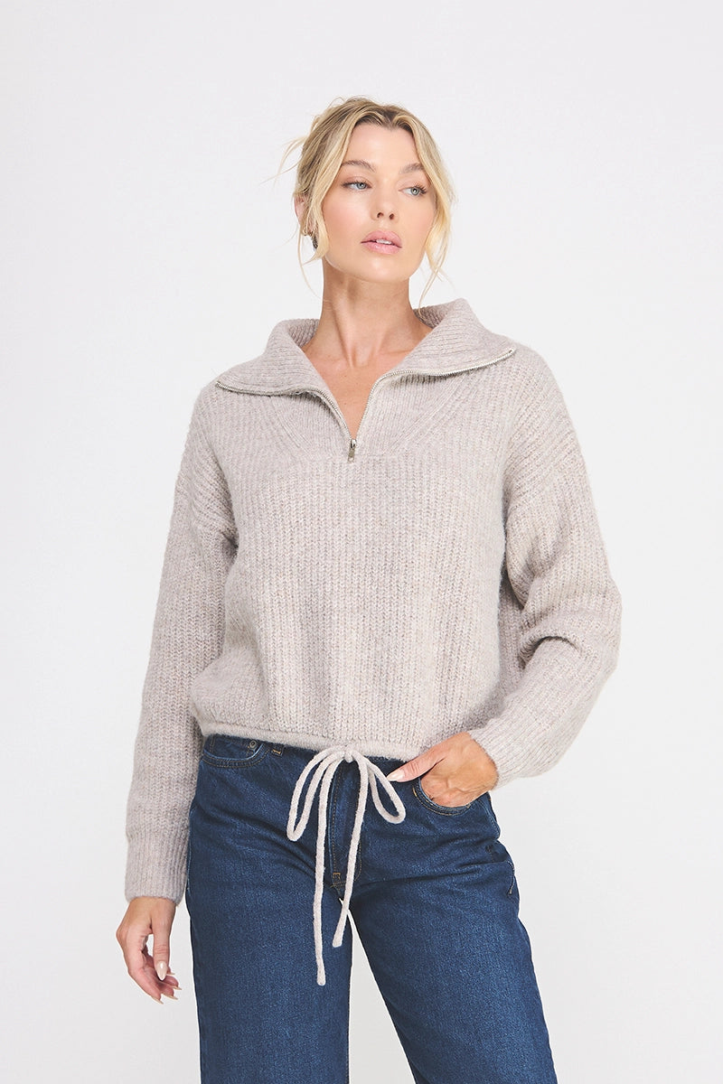 Grey Quarter Zip Sweater