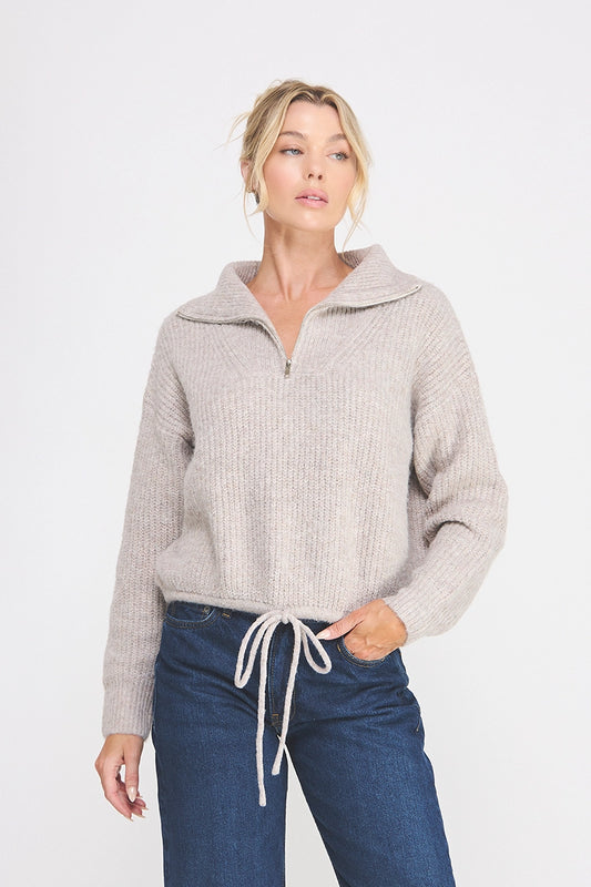 Grey Quarter Zip Sweater