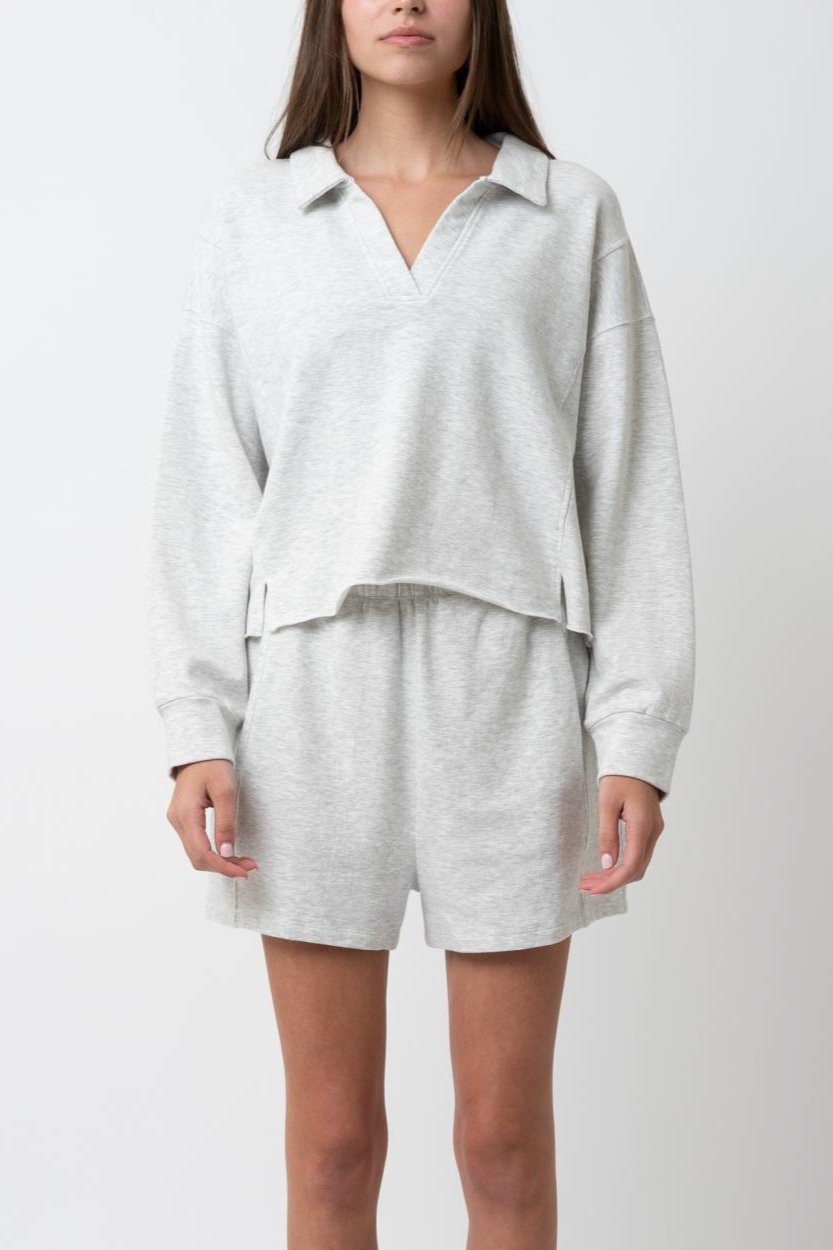 Ice Long Sleeve Collar Short Set
