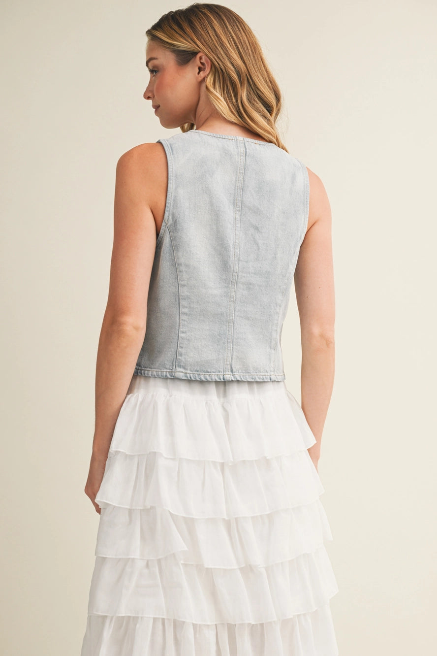 Light Wash Denim Vest