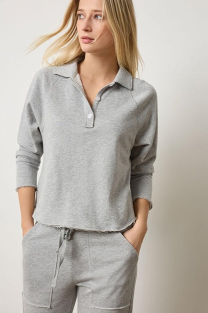 LP Heather Grey Shirttail Polo