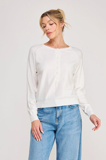 Button Up Soft Knit Top