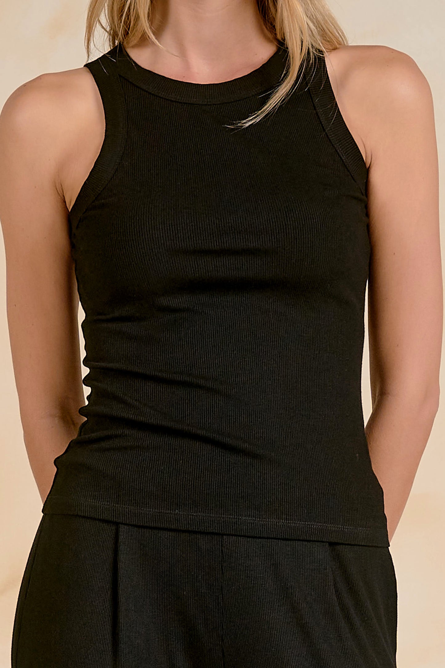 Black Ribbed Tank