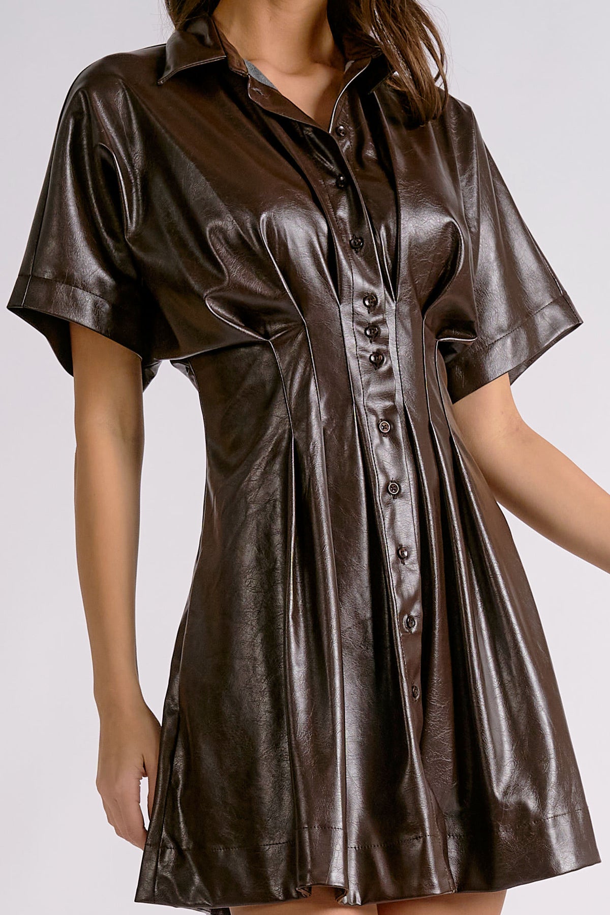 Vegan Leather Chocolate Dress