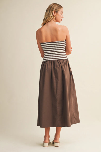 Combined Striped Tube Dress