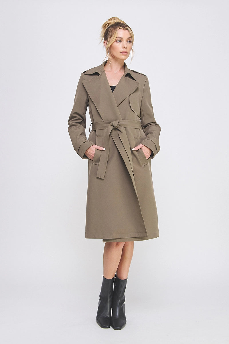 Long Open Front Trench Coat