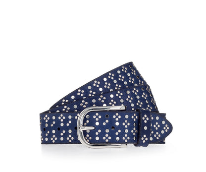 Blue Stud Leather Belt