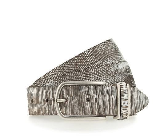 Cuno Silver Leather Belt