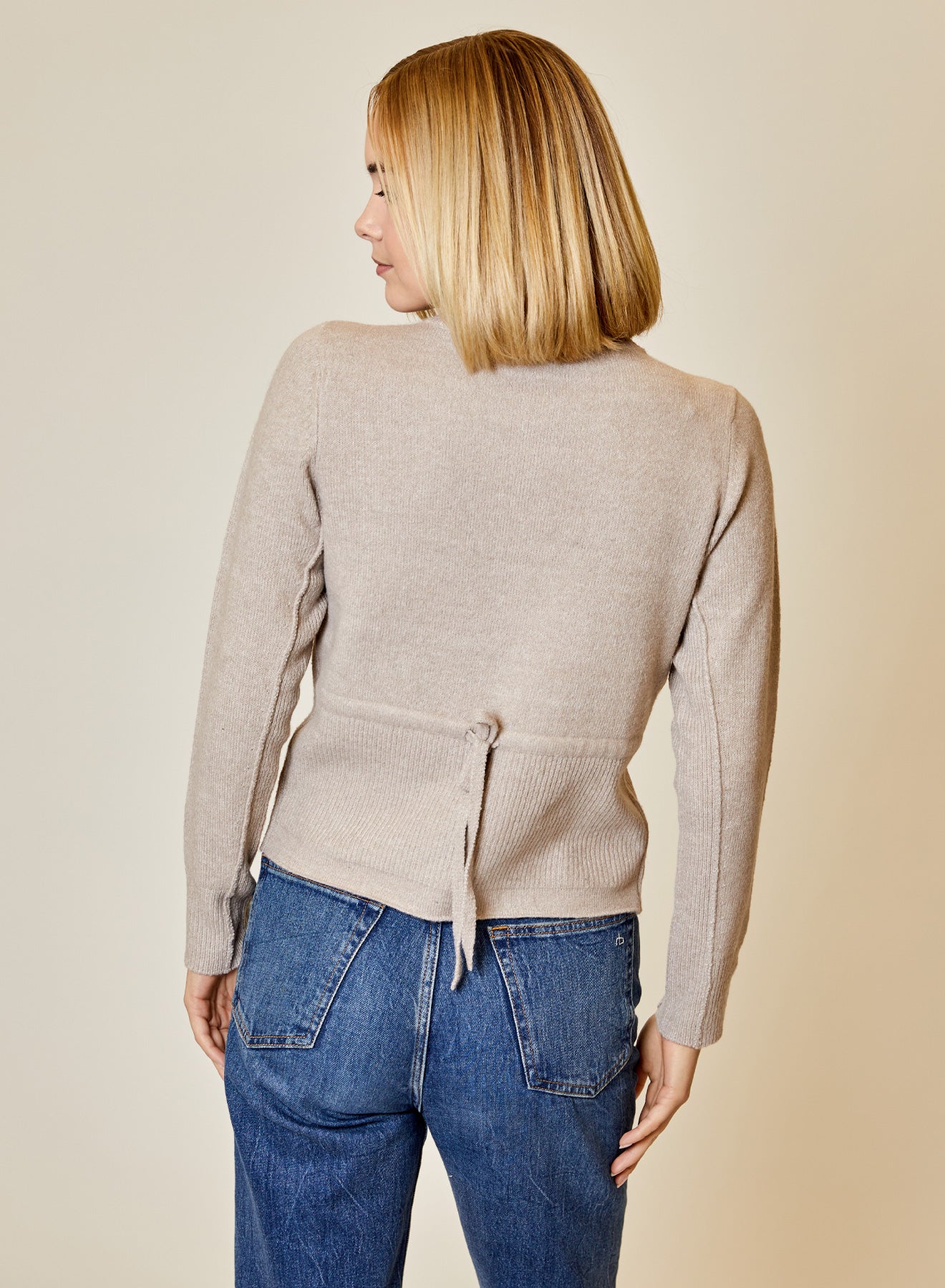 Tie Back Cardigan in Mocha