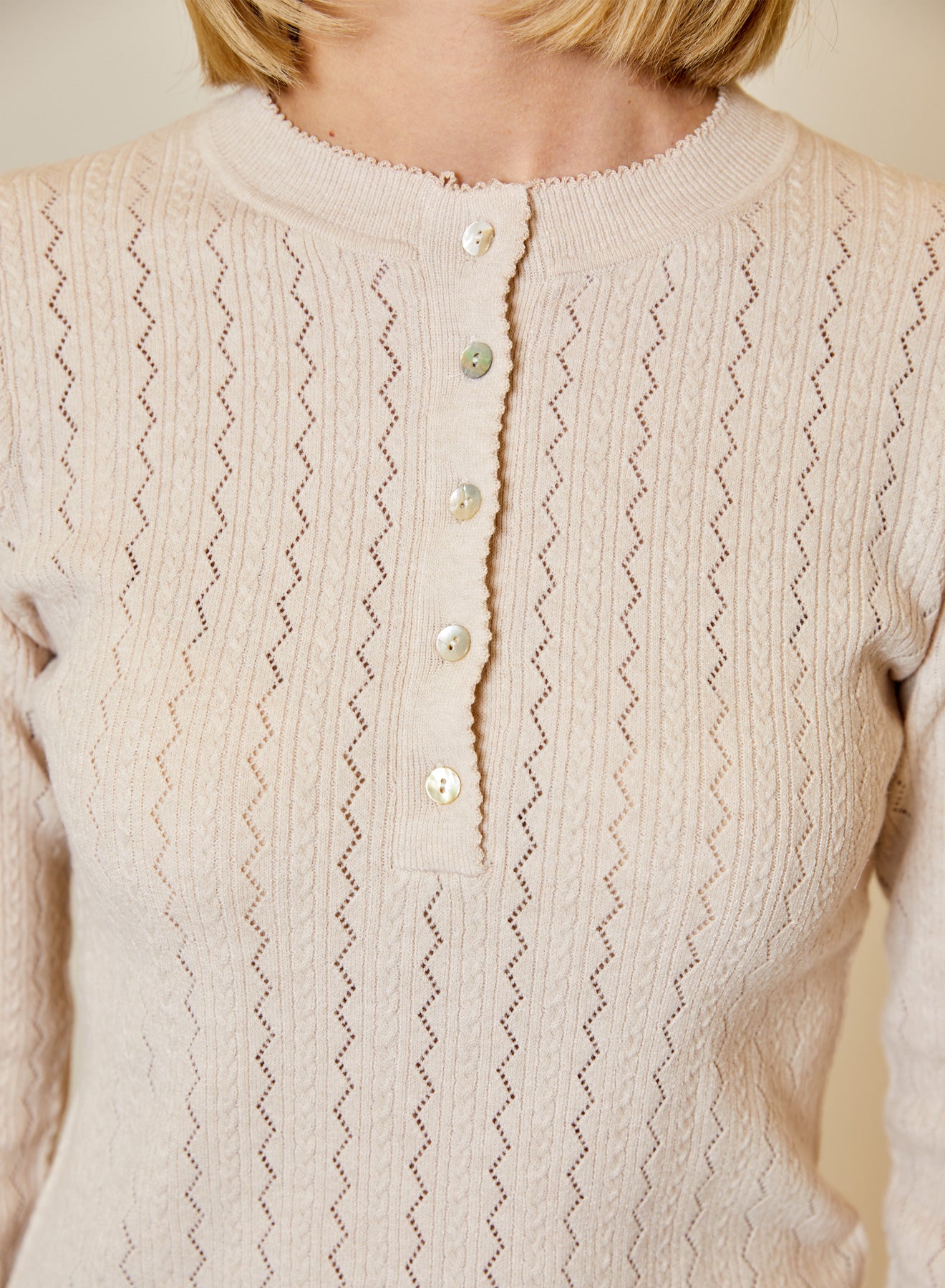 Long Sleeve Sweater with Buttons