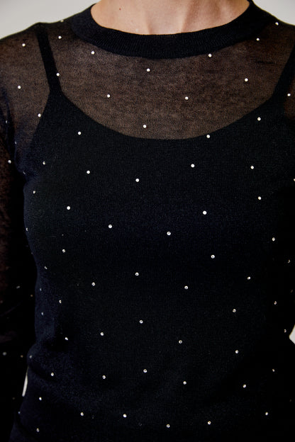 DH Black Sheer Midi Skirt Set