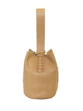 Navigli Bag Glossy Beige with Light Brown Stitching