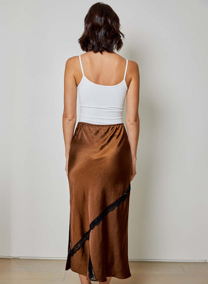 Chocolate Midi Lace Skirt