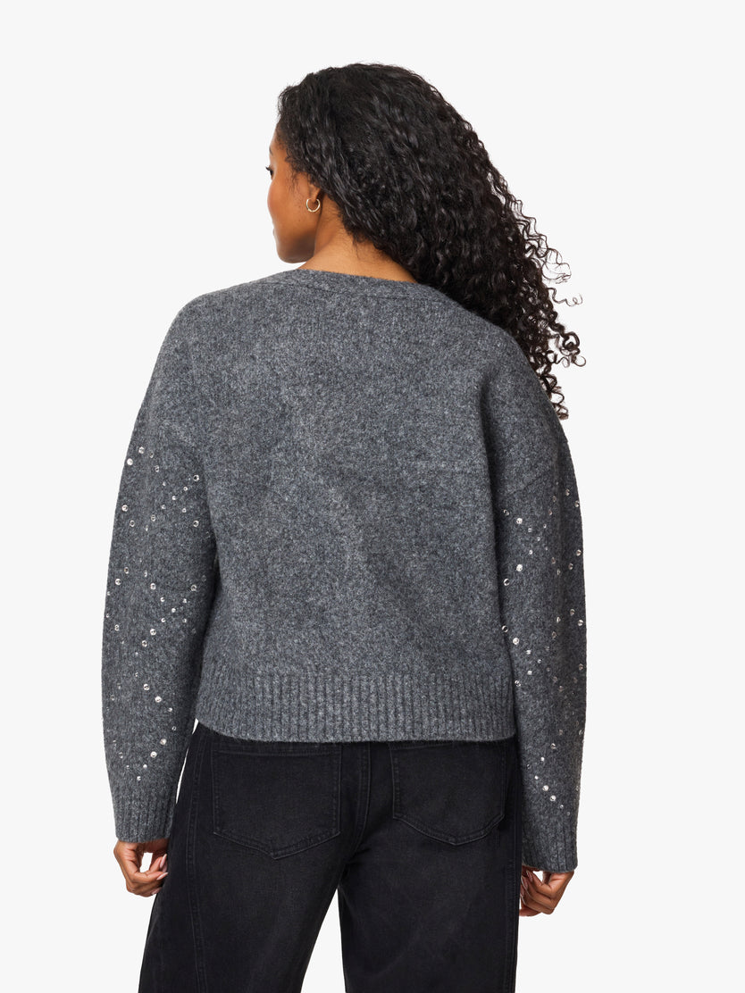 Rhinestone Argyle Cardigan