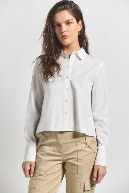 Aria Pleated Nack Cropped Shirt