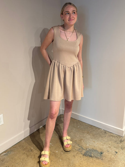 Tan Scuba Dress