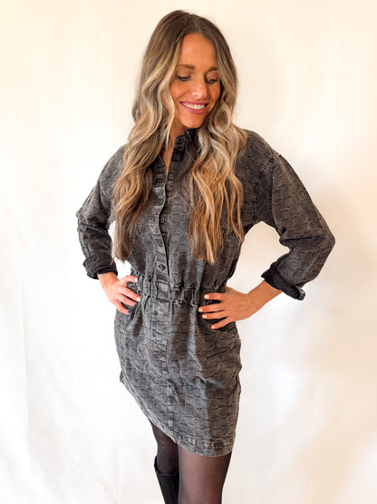 Adoria Textured Denim Dress