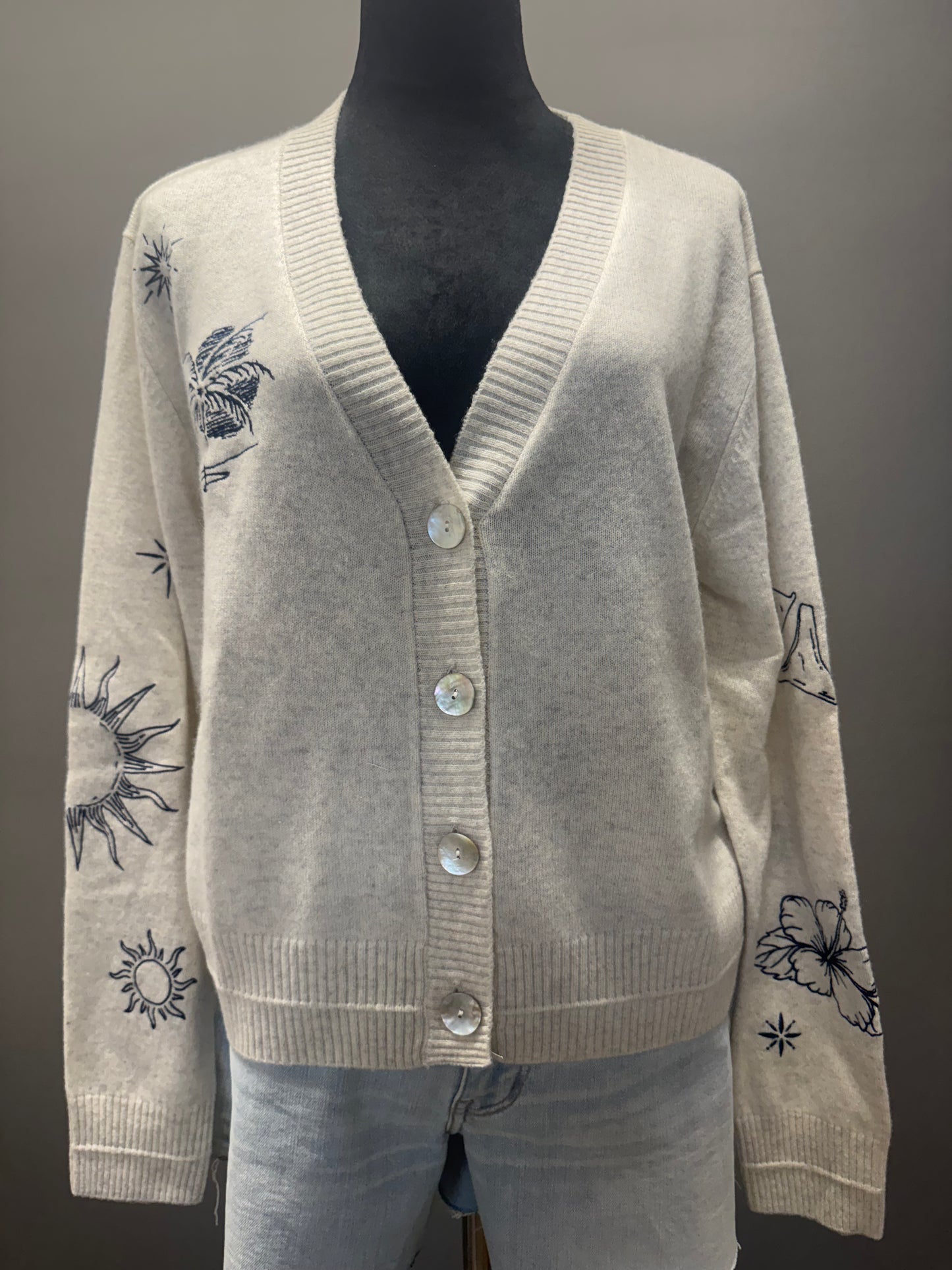 Flo Embroidered Cashmere Cardigan