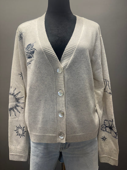 Flo Embroidered Cashmere Cardigan