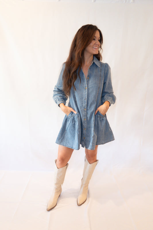 Denim Shift Dress