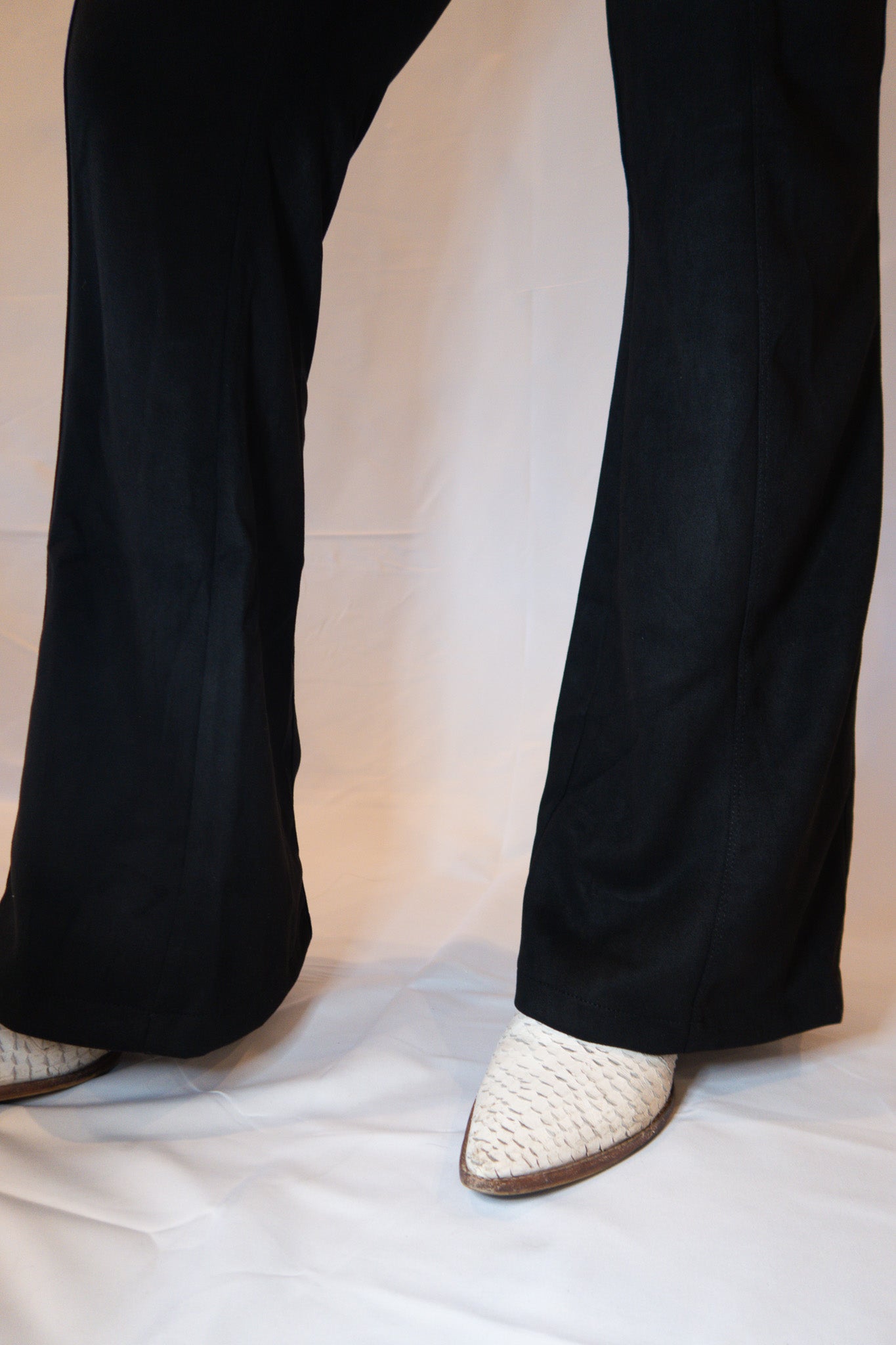 Suede Bootcut Black Pants