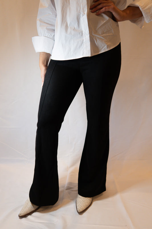 Suede Bootcut Black Pants