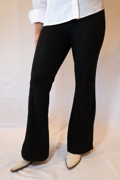 Suede Bootcut Black Pants