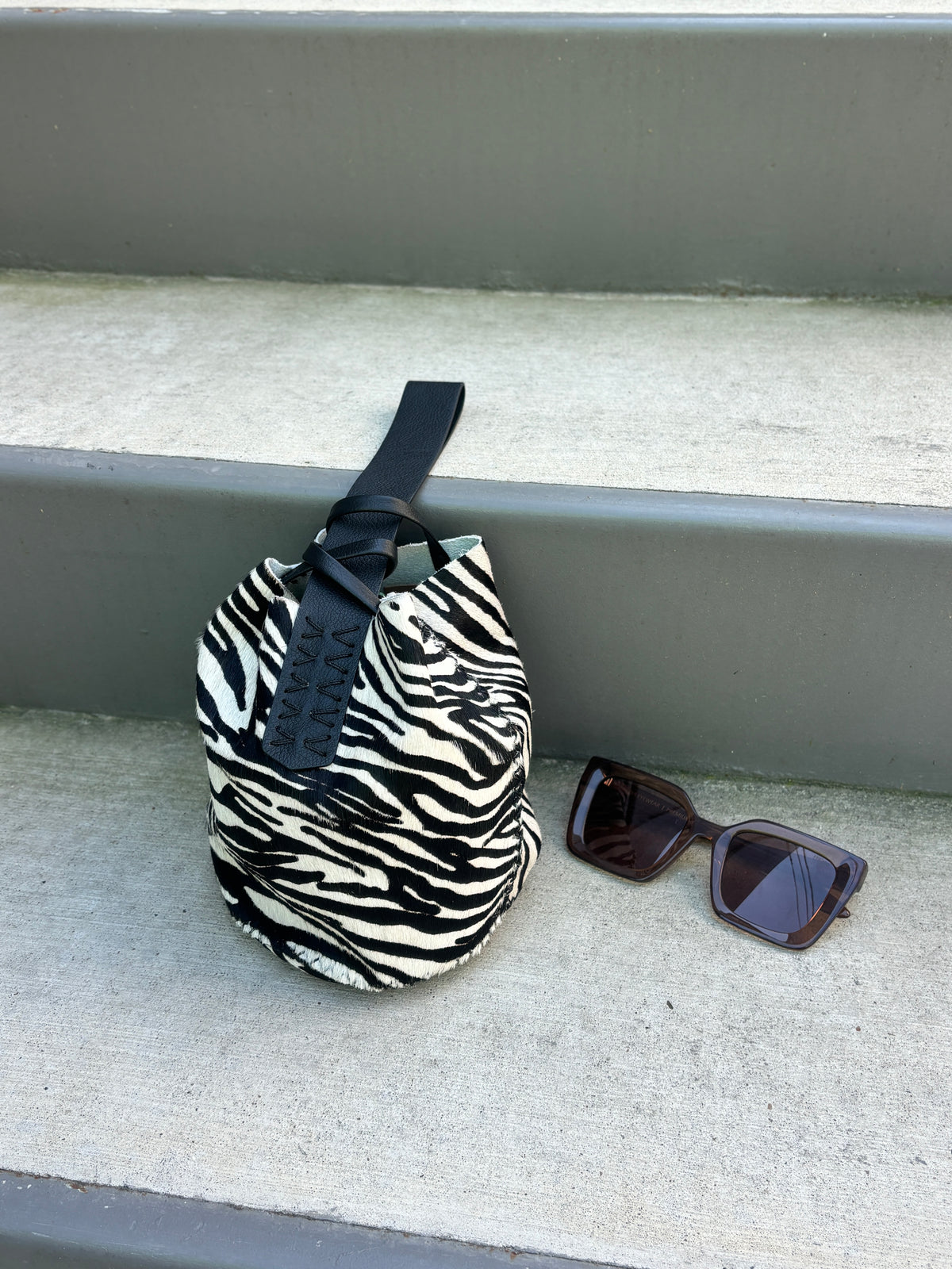 Navigli Bag Calf Hair Zebra White and Black