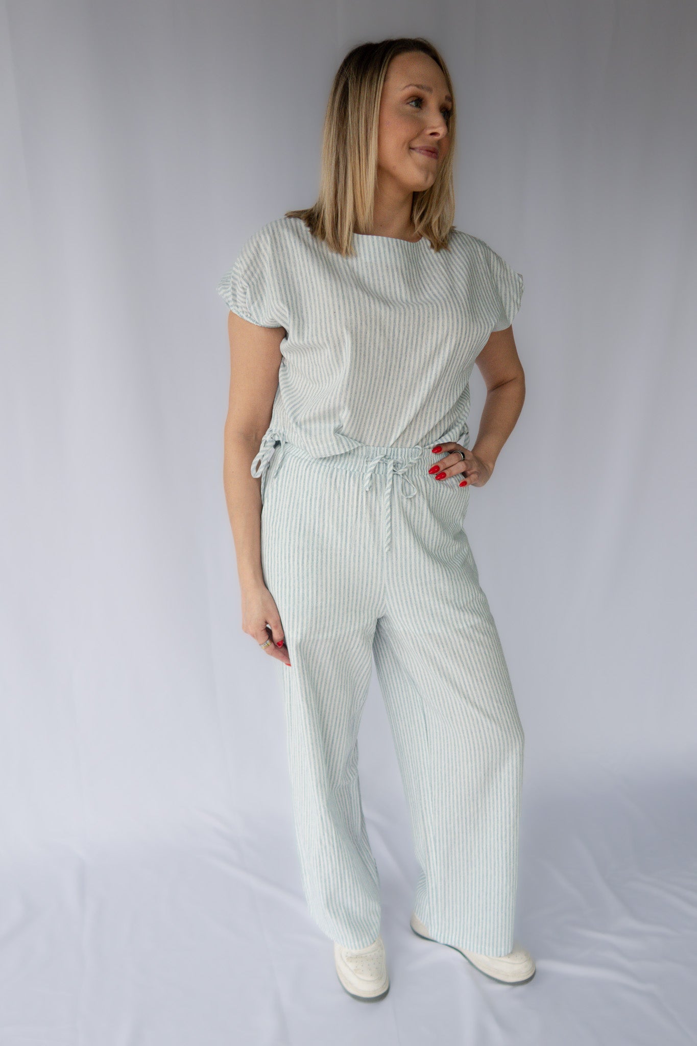 Light Blue Stripe Set with Pants