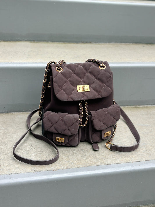 Chocolate Suede Backpack