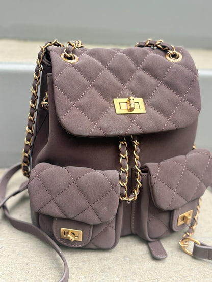 Chocolate Suede Backpack