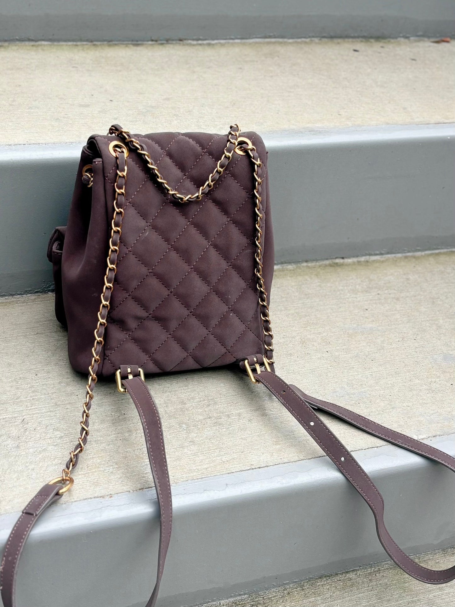 Chocolate Suede Backpack