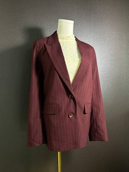 Burgundy Pin Striped Blazer