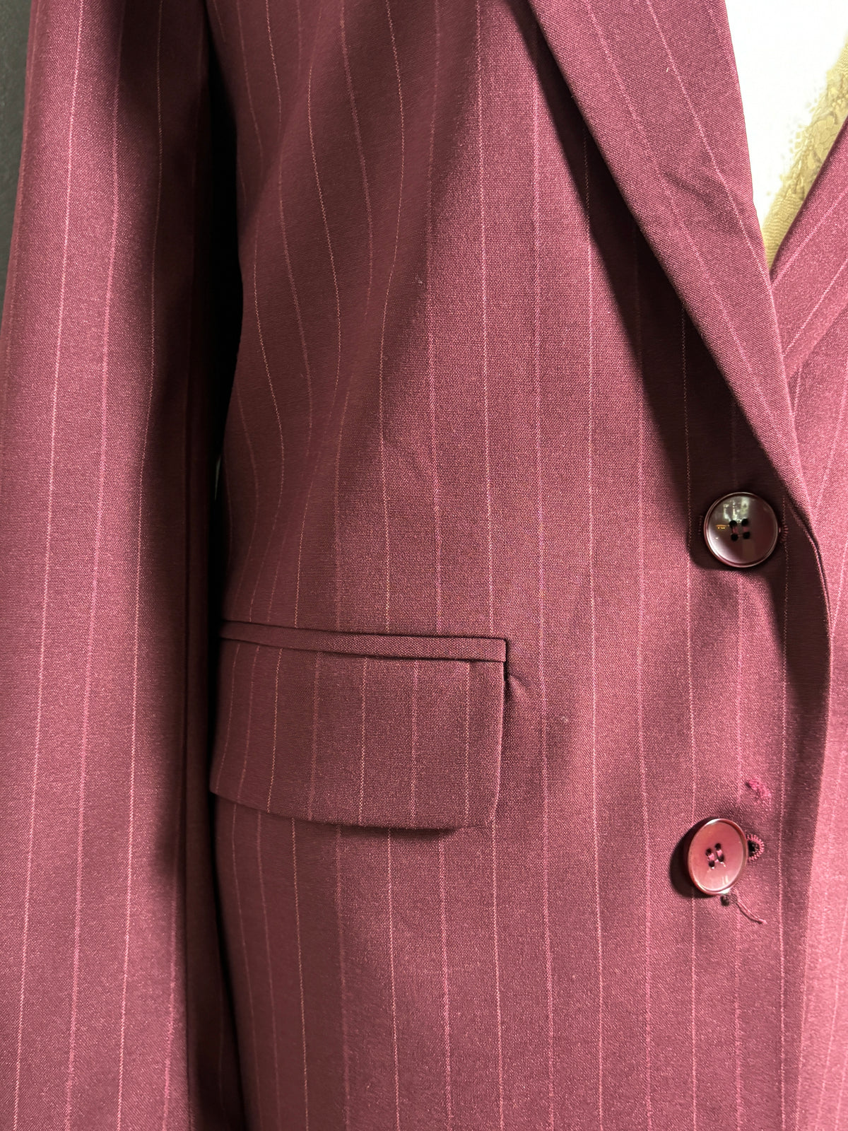 Burgundy Pin Striped Blazer