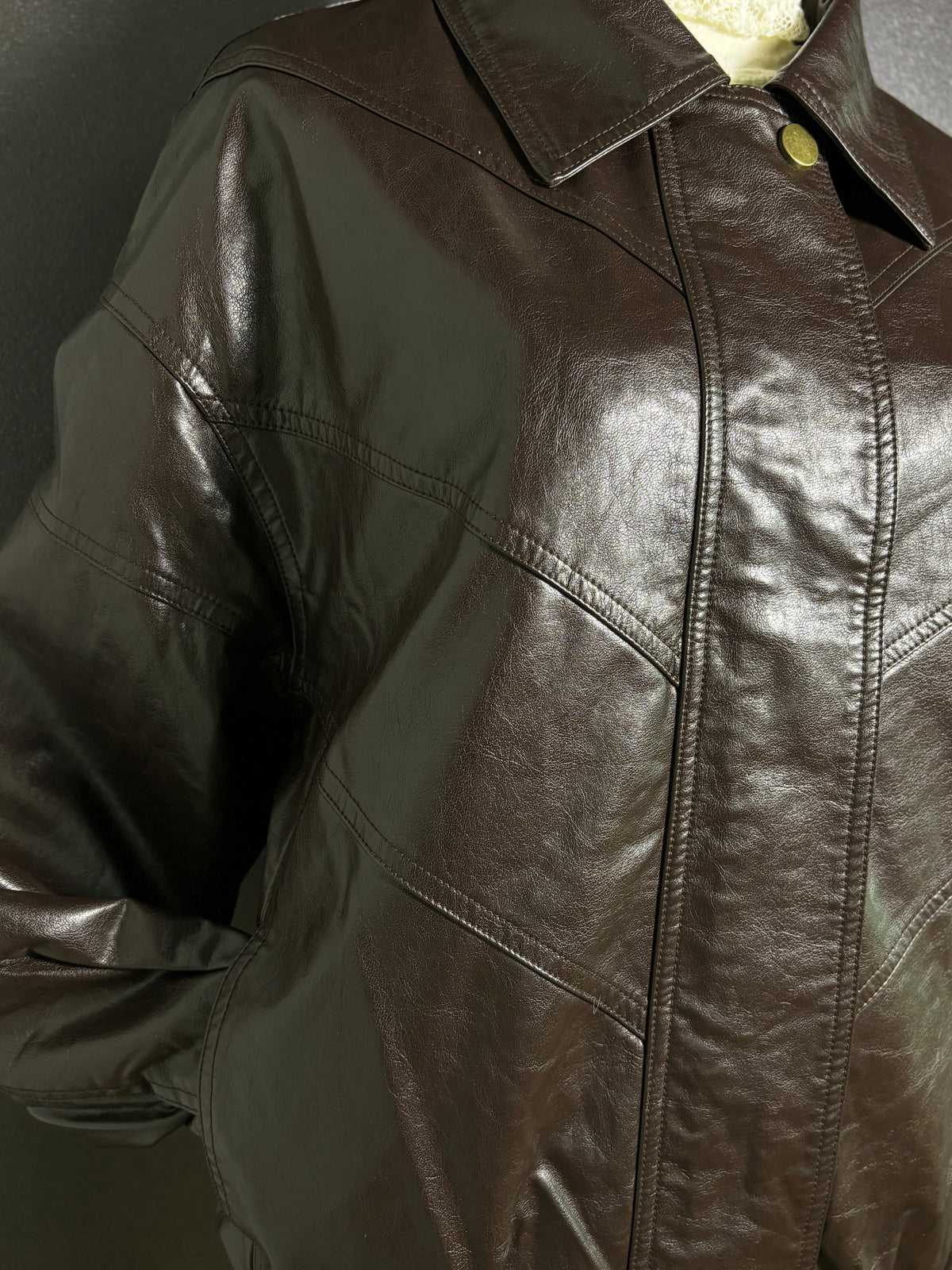 Chocolate Leather Bomber