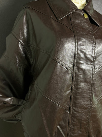 Chocolate Leather Bomber