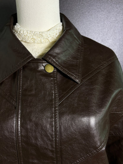 Chocolate Leather Bomber