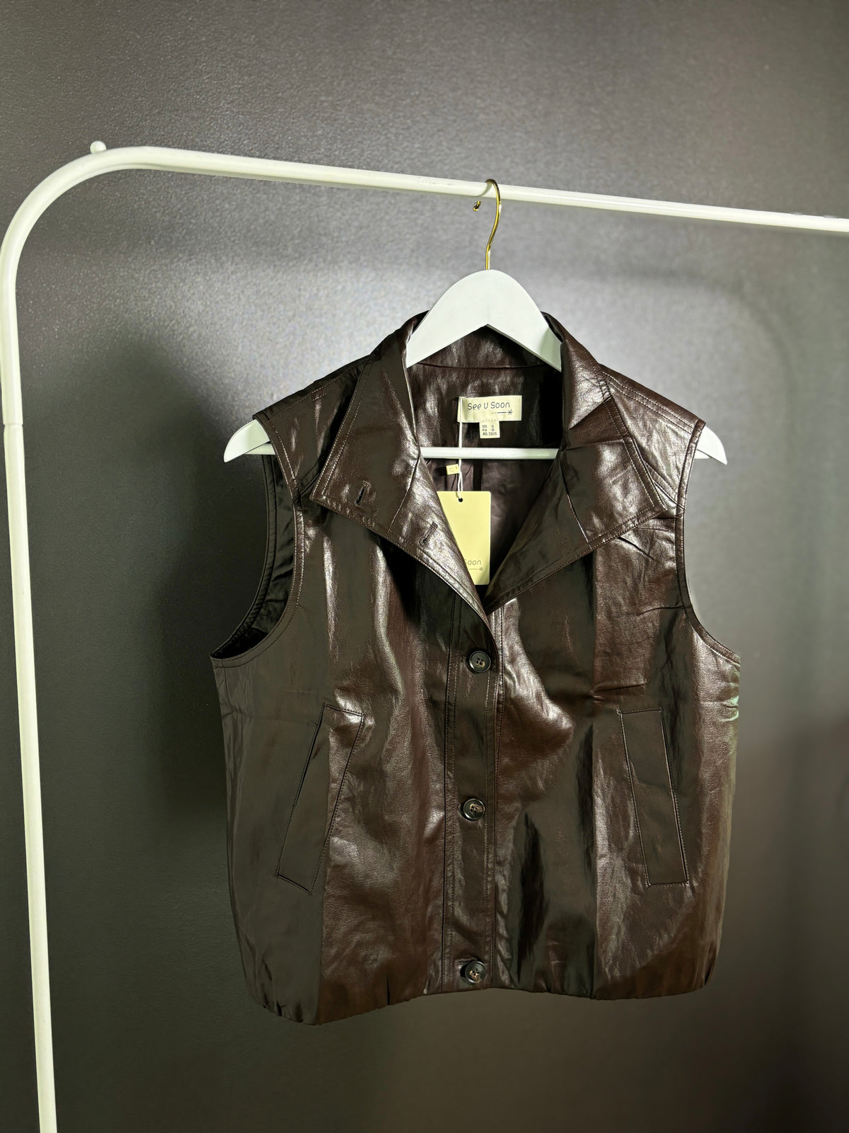 Chocolate Leather Vest