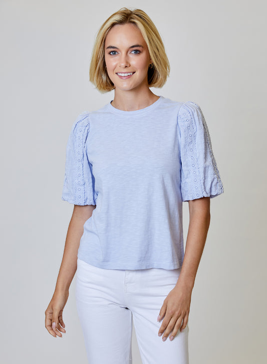 Lavender Tee with Sleeve Detail