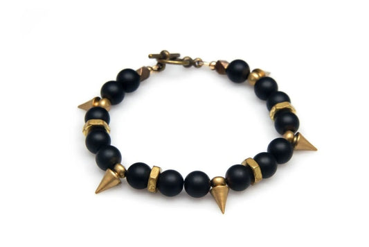 RN Matte Black Agate On Point Bracelet