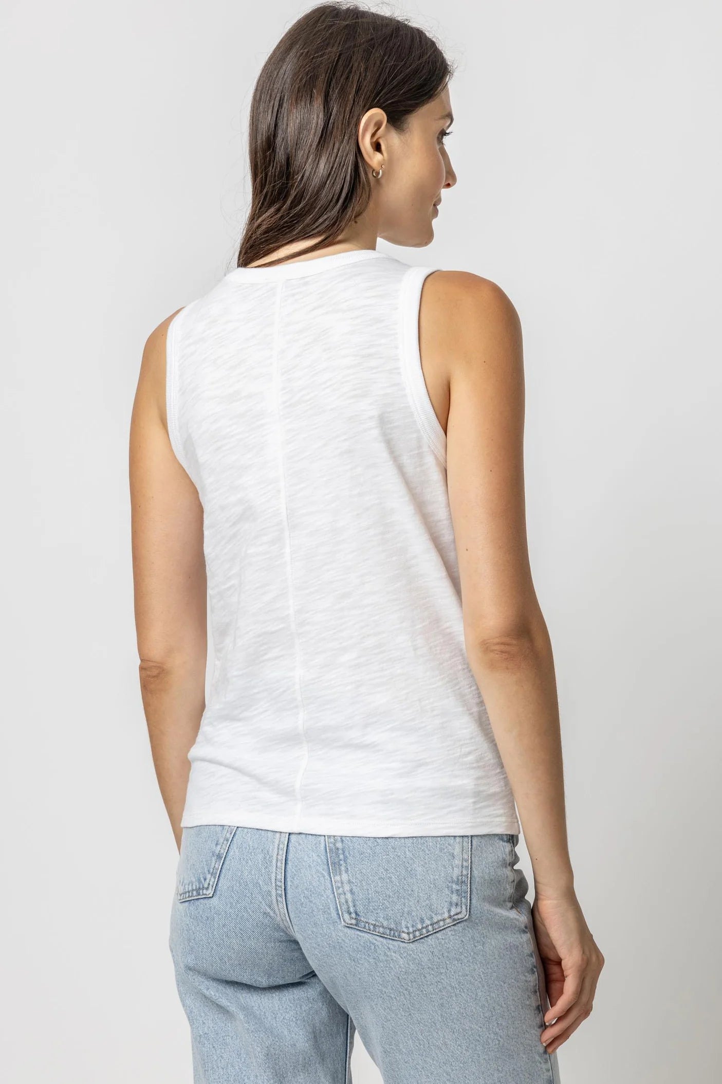 Back Seam Tank - White