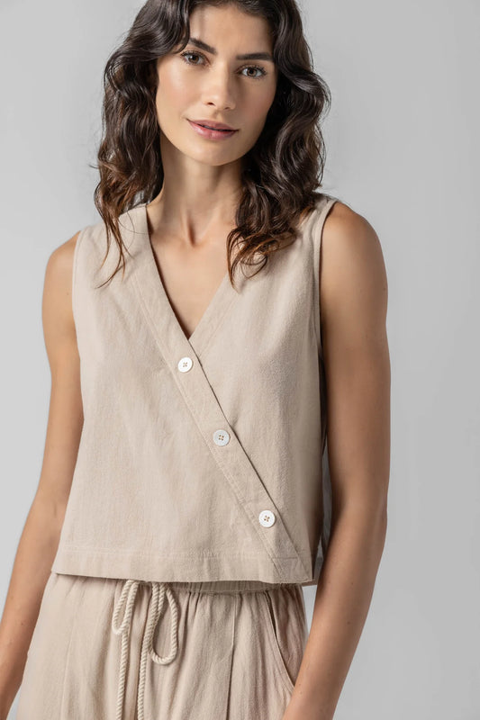 Cross Font Sleeveless Top